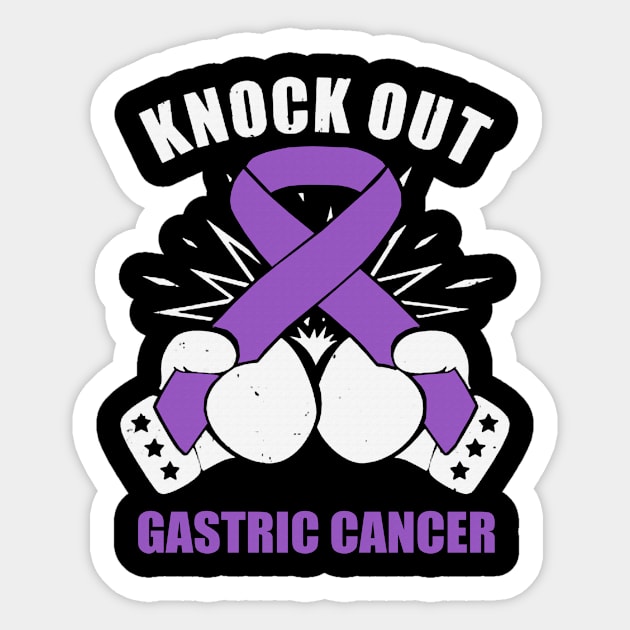 Knock Out Gastric Cancer Awareness Hope Faith Believe Support Periwinkle Ribbon Warrior Sticker by celsaclaudio506